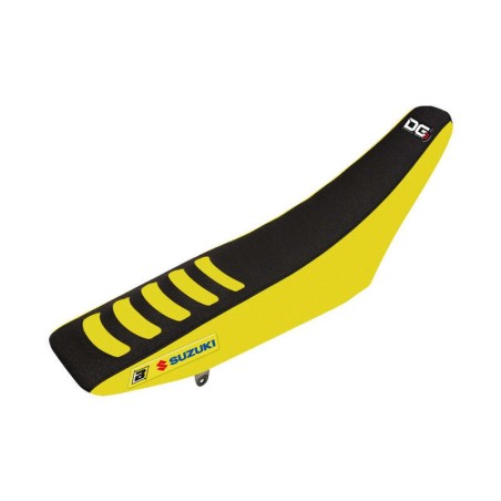 Housse de selle  Double Grip 3 jaune/noir Suzuki RM85