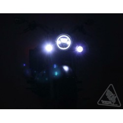 Phare denali m7 led ø177mm noir chrome royal enfield himalayan