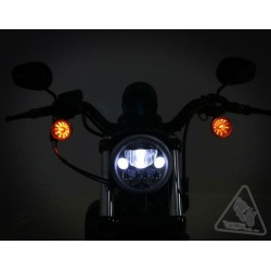 Phare denali m7 led ø177mm noir chrome royal enfield himalayan